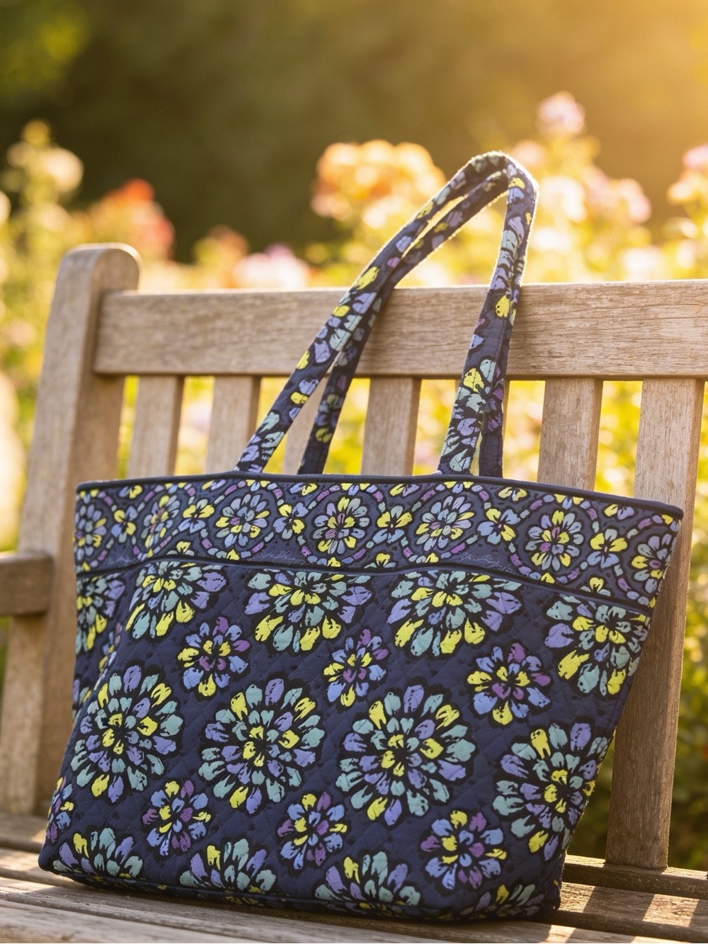 3 pc. Vera Bradley Quilted Weekend Tote Bag in Indigo